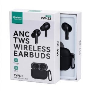 PW-22 ANC Wireless Earbuds with Type-C Charging & Silicone Cover