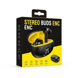 Stereo Buds ENC Wireless Earbuds with LED Display Charging Case