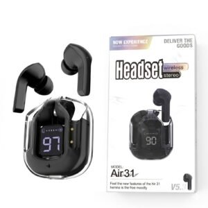 Air31 Transparent Wireless Earbuds with LED Display & Bluetooth 5.3